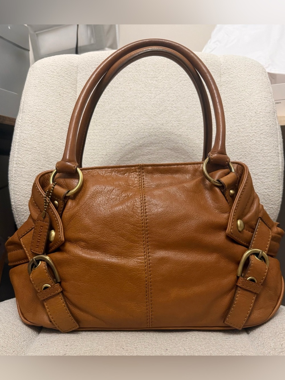 Vintage Danier Cognac Brown Leather Shoulder Bag